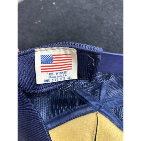 Vintage 80's Scrambled Eggs Teamsters Local 75 Green Bay Snapback Hat/Cap Blue - Picture 9 of 12